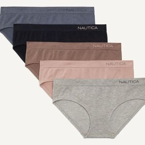 Nautica Women's Seamless Hipster Briefs 5-pack Heathered Colors Small